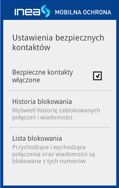 Zostanie otwarta lista zablokowanych numerów. Aby dodać numer, wprowadź go lub użyj jeden z przycisków w celu wybrania numeru z książki adresowej lub historii połączeń.