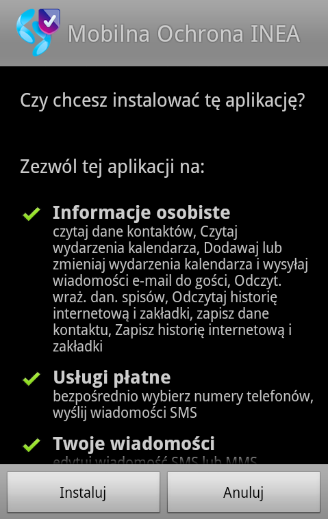 1 Pobieranie Mobilnej Ochrony INEA Aby rozpocząć korzystanie z pakietu Mobilna Ochrona INEA zainstaluj aplikację na swoim urządzeniu przenośnym.