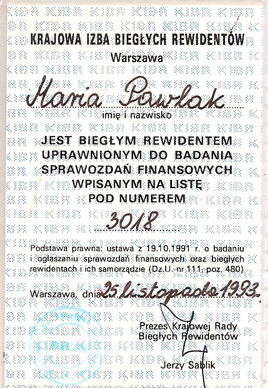 Wzór legitymacji