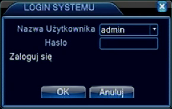 4. Obsługa Po włączeniu zasilania należy poczekać aż system załaduje program. Pierwsze okno służy do wybrania nazwy użytkownika i wprowadzenia hasła.