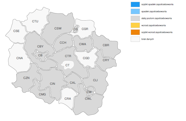 PROGNOZA NA 26, WOJEWÓDZTWO KUJAWSKO-POMORSKIE ZMIANA ZAPOTRZEBOWANIA NA PRACOWNIKÓW W GRUPIE ZAWODÓW SPECJALIŚCI DS.