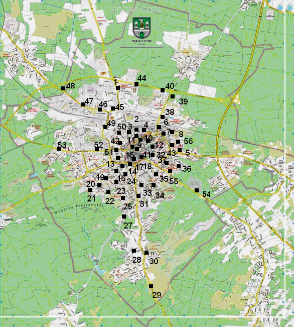Substancje ropopochodne w pyle ulicznym 53 Rys. 1. Lokalizacja miejsc poboru pyłu drogowego Fig. 1. Location of road deposits collection sites Wyniki badań i dyskusja Zawartość sumy ropopochodnych wynosiła od 0,49 do 68,54 mg kg -1.