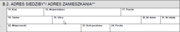 miejsce wykonywania czynności opodatkowanych. Odpowiednio pola numer 6 i 7 podatnik uzupełnia wówczas, gdy posiada adres zamieszkania poza granicami Polski.