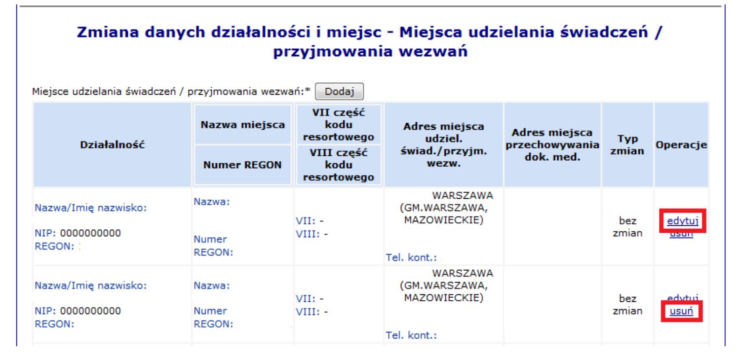 Kolejnym etapem aktualizacji danych jest podanie informacji o miejsach udzielania świadczeń/przyjmowania wezwań zgłoszonych do wystawiania recept w Podlaskim OW NFZ.