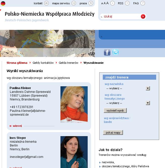 Trenerzy i Trenerki PNWM DPJW-Trainerinnen und -Trainer Trainerbörse / Giełda trenerów In unserer Trainerbörse finden Sie die Profile der DPJW-Trainer/-innen, u.a. mit Angaben zu: W profilach trenerskich znajdą Państwo m.