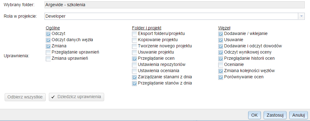 Zarządzanie uprawnieniami Role użytkowników twórca audytor (oceniający) manager edytor czytelnik administrator