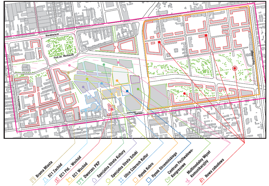 Nowe Centrum Łodzi Zagospodarowanie obszaru