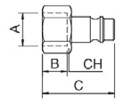 Szybkozłącze nierzewne 5, 7,2, 7,8 wewnętrzny MULTISOCKET 316L A B C D CH Iość w opakowaniu [szt.