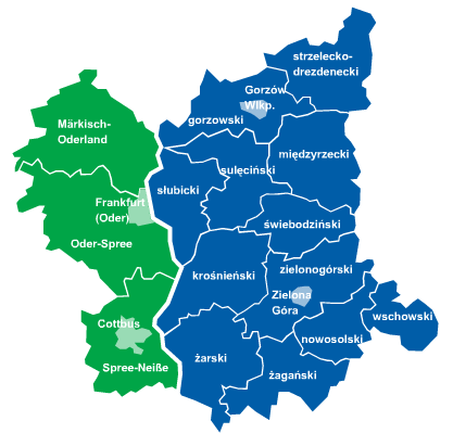 Program Współpracy Transgranicznej Polska Brandenburgia 2014-2020 Obszar wsparcia po stronie polskiej: - podregion