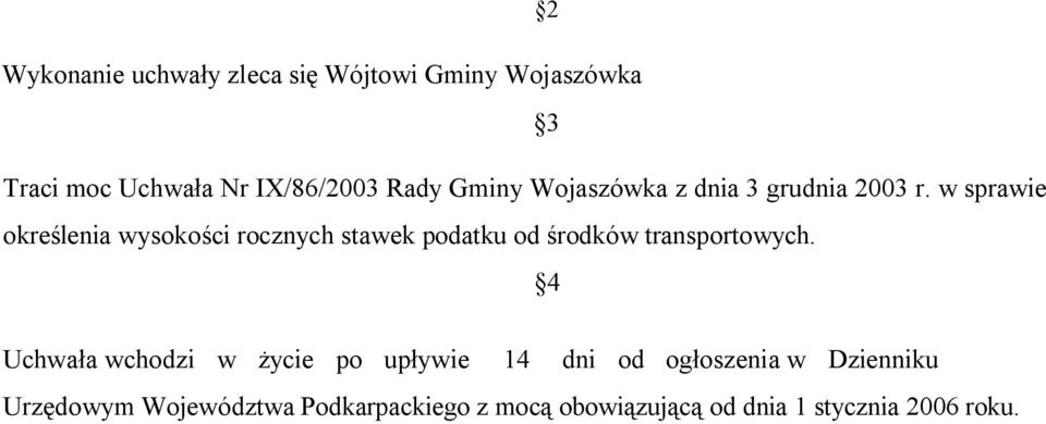 w sprawie określenia wysokości rocznych stawek podatku od środków transportowych.