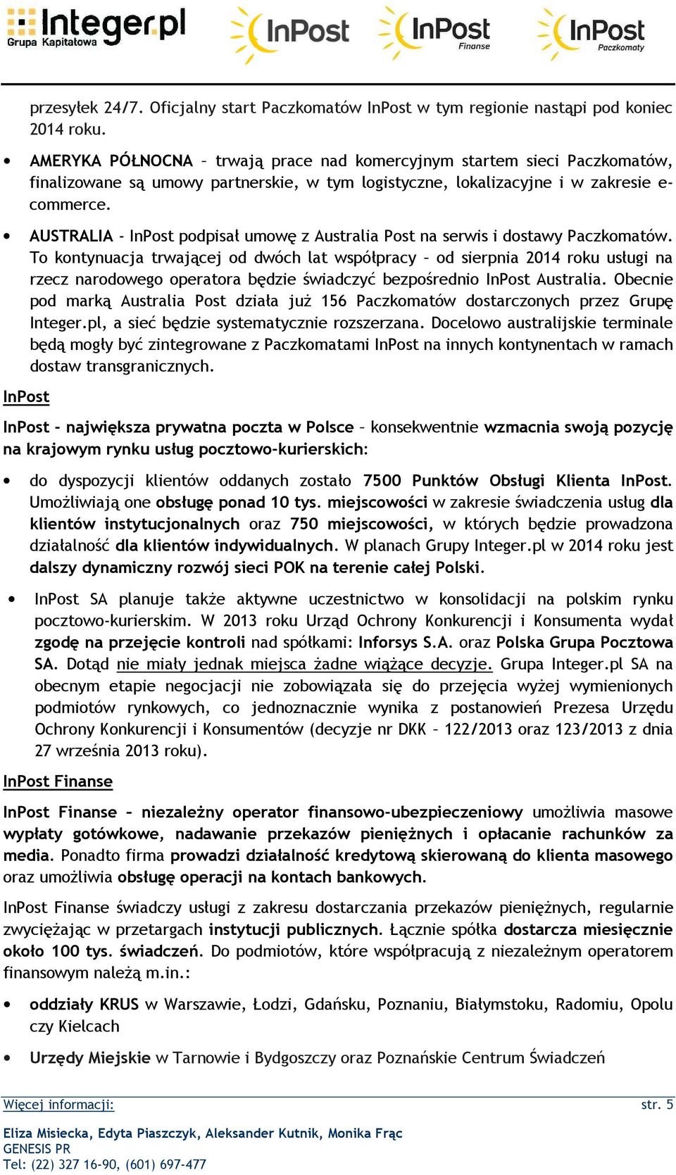 AUSTRALIA - InPst pdpisał umwę z Australia Pst na serwis i dstawy Paczkmatów.