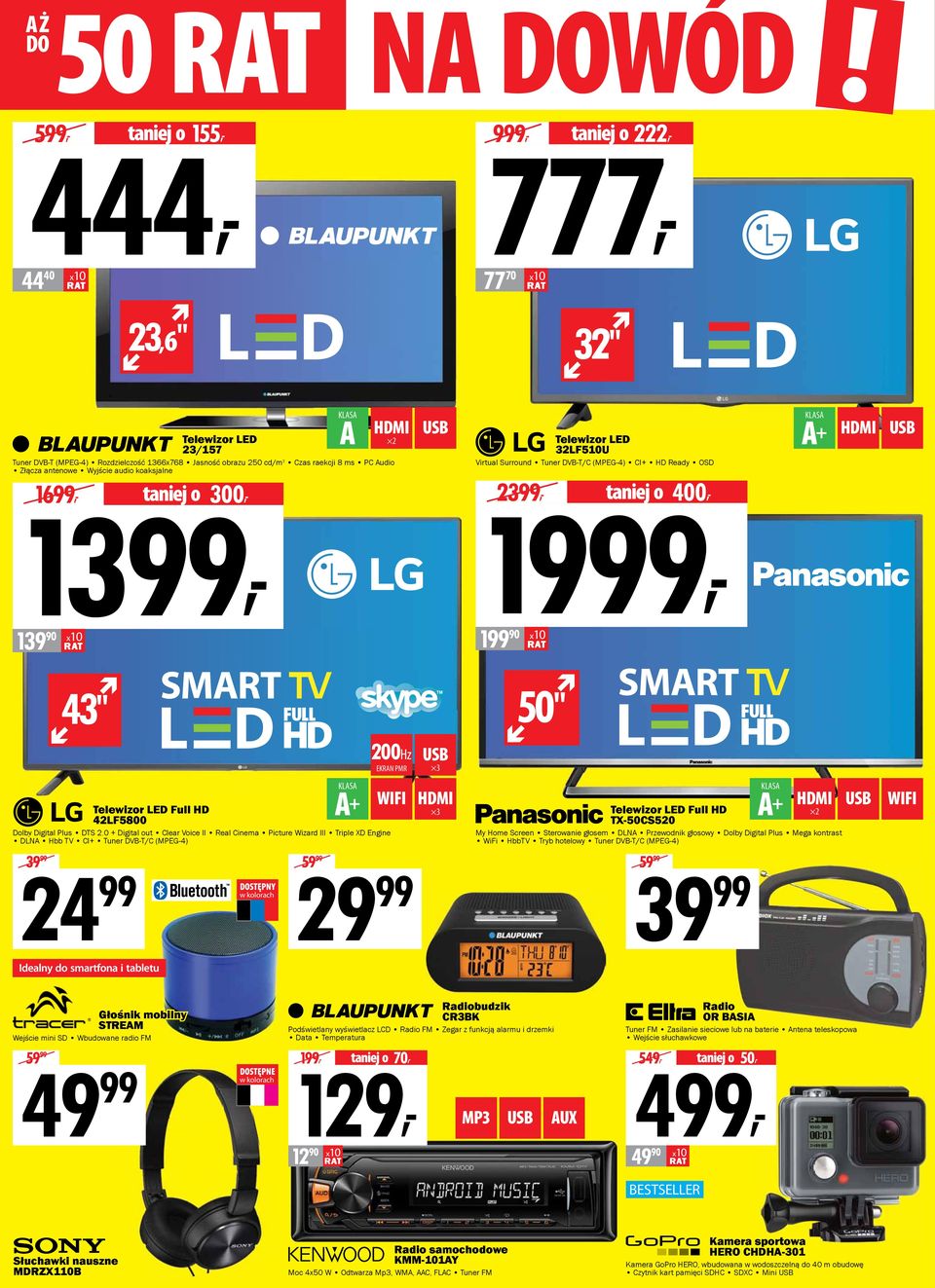 EKRAN PMR 3 Telewizor LED Full HD 42LF5800 Dolby Digital Plus DTS 2.