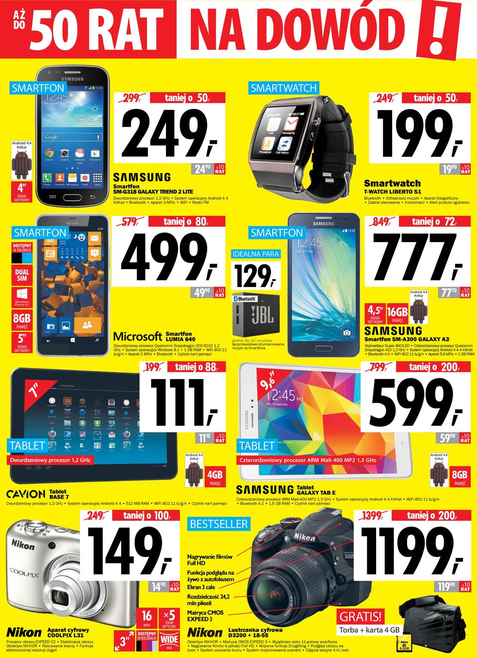 redukcji drgań Smartfon SM-G318 GALAXY TREND 2 LITE Dwurdzeniowy procesor 1,2 GHz System operacyjny Android 4.