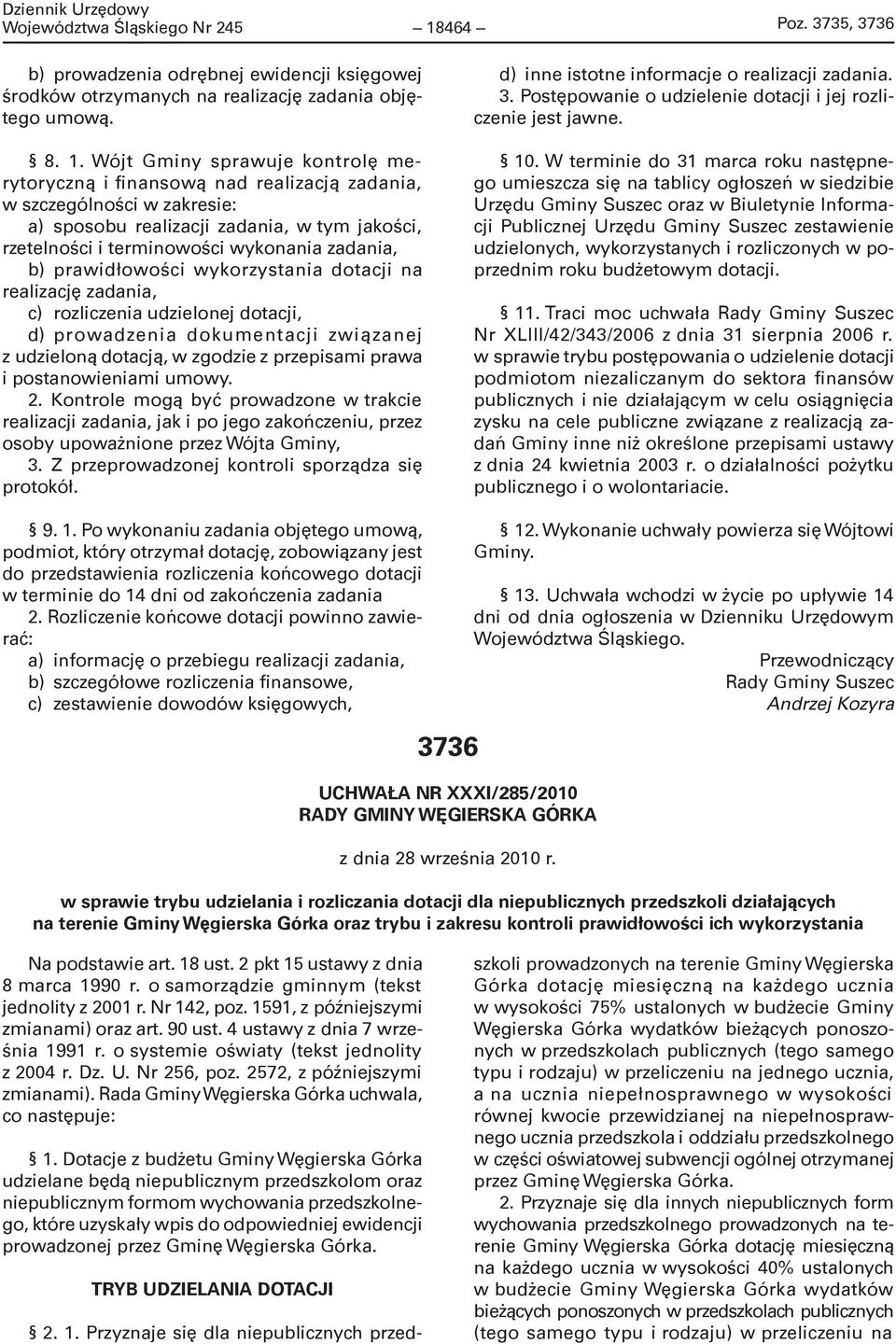 b) prawidłowości wykorzystania dotacji na realizację zadania, c) rozliczenia udzielonej dotacji, d) prowadzenia dokumentacji związanej z udzieloną dotacją, w zgodzie z przepisami prawa i