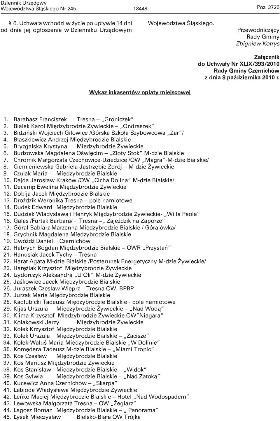 w Dzienniku Urzędowym Województwa Śląskiego.