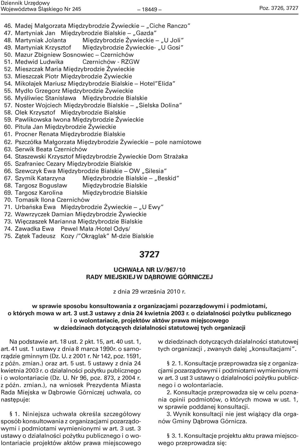 o działalności pożytku publicznego i o wolontariacie, projektów aktów prawa miejscowego w dziedzinach dotyczących działalności statutowej tych organizacji Na podstawie art. 18 ust. 2 pkt. 15, art.