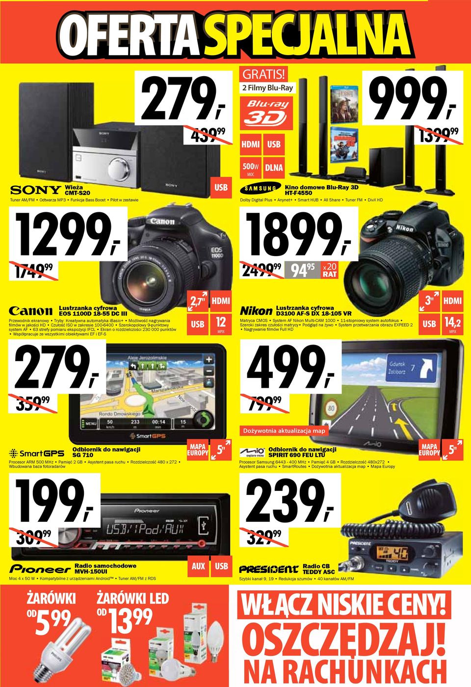 All Share Tuner FM DivX HD 1899, 2499 99 94 95 x20 Lustrzanka cyfrowa EOS 1100D 18-55 DC III Przewodnik ekranowy Tryby: Kreatywna automatyka ibasic+ Możliwość nagrywania fi lmów w jakości HD Czułość