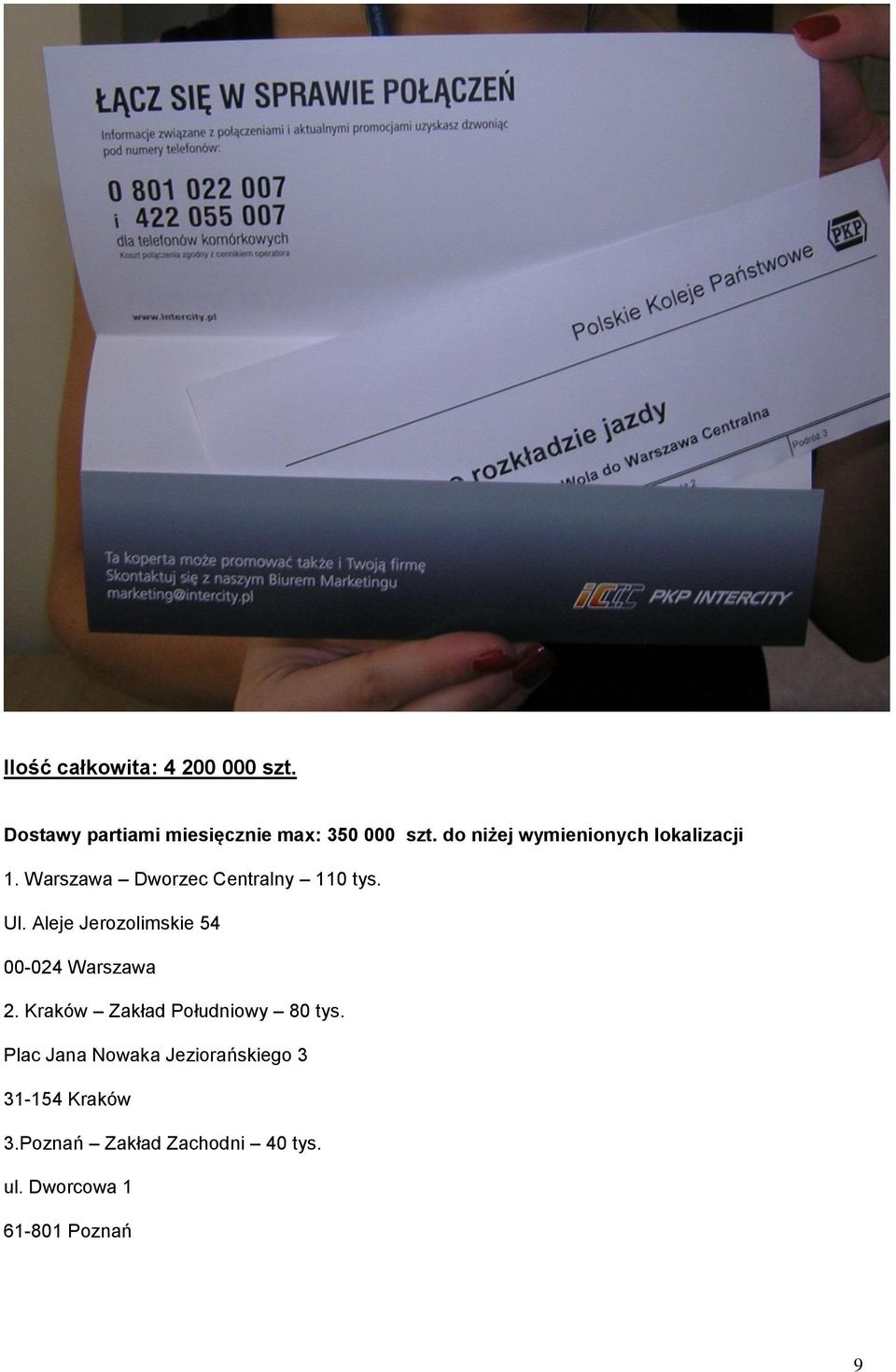 Aleje Jerozolimskie 54 00-024 Warszawa 2. Kraków Zakład Południowy 80 tys.