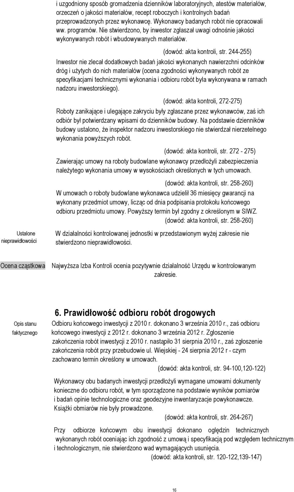 Ustalone nieprawidłowości (dowód: akta kontroli, str.