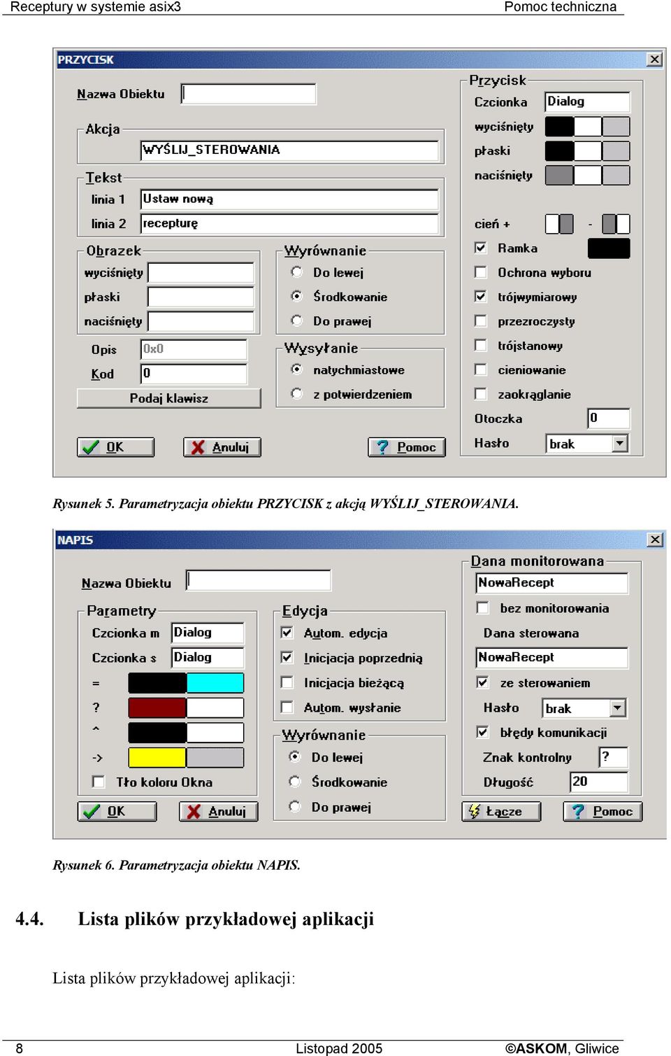 Rysunek 6. Parametryzacja obiektu NAPIS. 4.