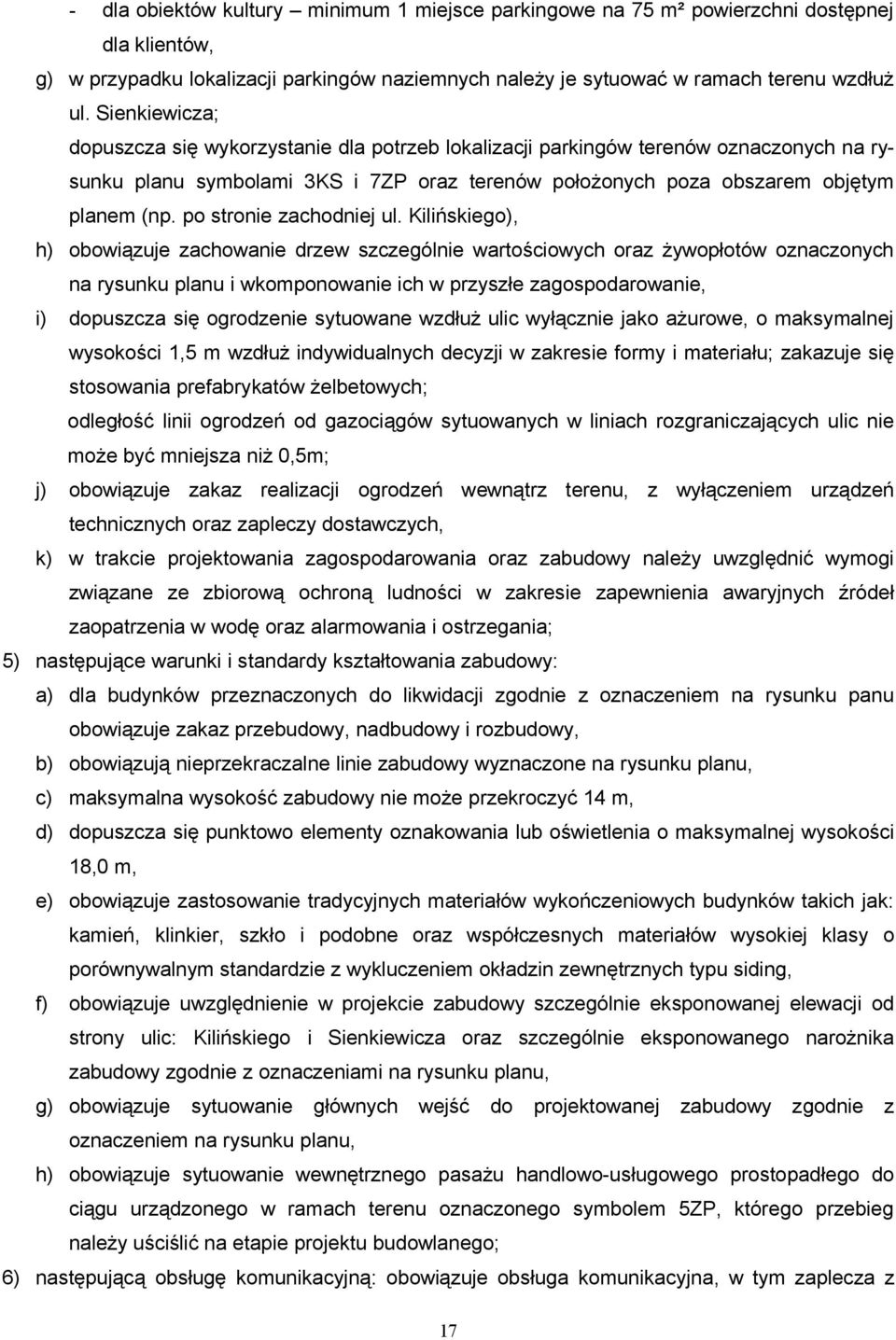 po stronie zachodniej ul.