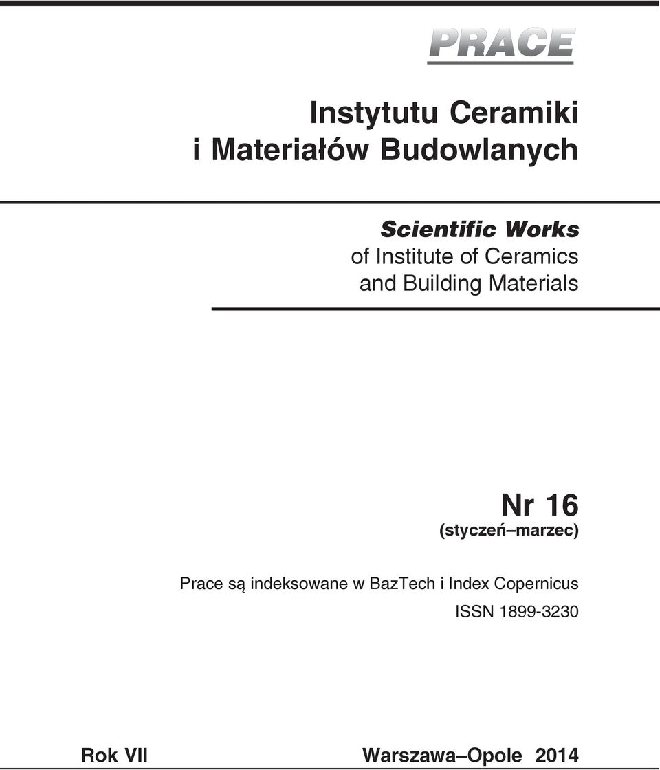 Nr 16 (styczeń marzec) Prace są indeksowane w BazTech i