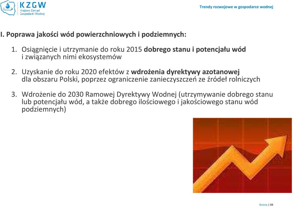 Uzyskanie do roku 2020 efektów z wdrożenia dyrektywy azotanowej dla obszaru Polski, poprzez ograniczenie zanieczyszczeń ze