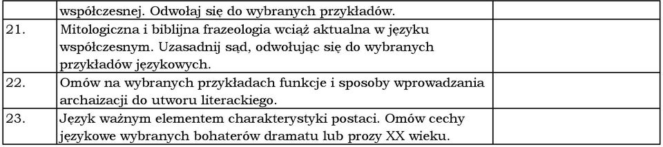 Uzasadnij sąd, odwołując się do wybranych przykładów językowych. 22.