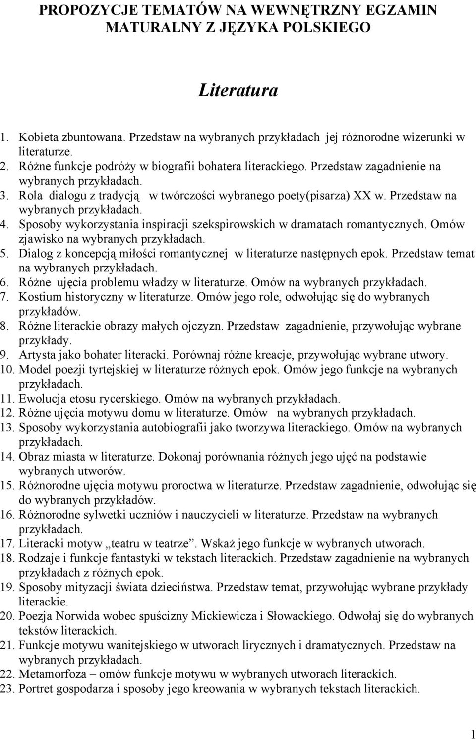 Sposoby wykorzystania inspiracji szekspirowskich w dramatach romantycznych. Omów zjawisko na 5. Dialog z koncepcją miłości romantycznej w literaturze następnych epok. Przedstaw temat na 6.