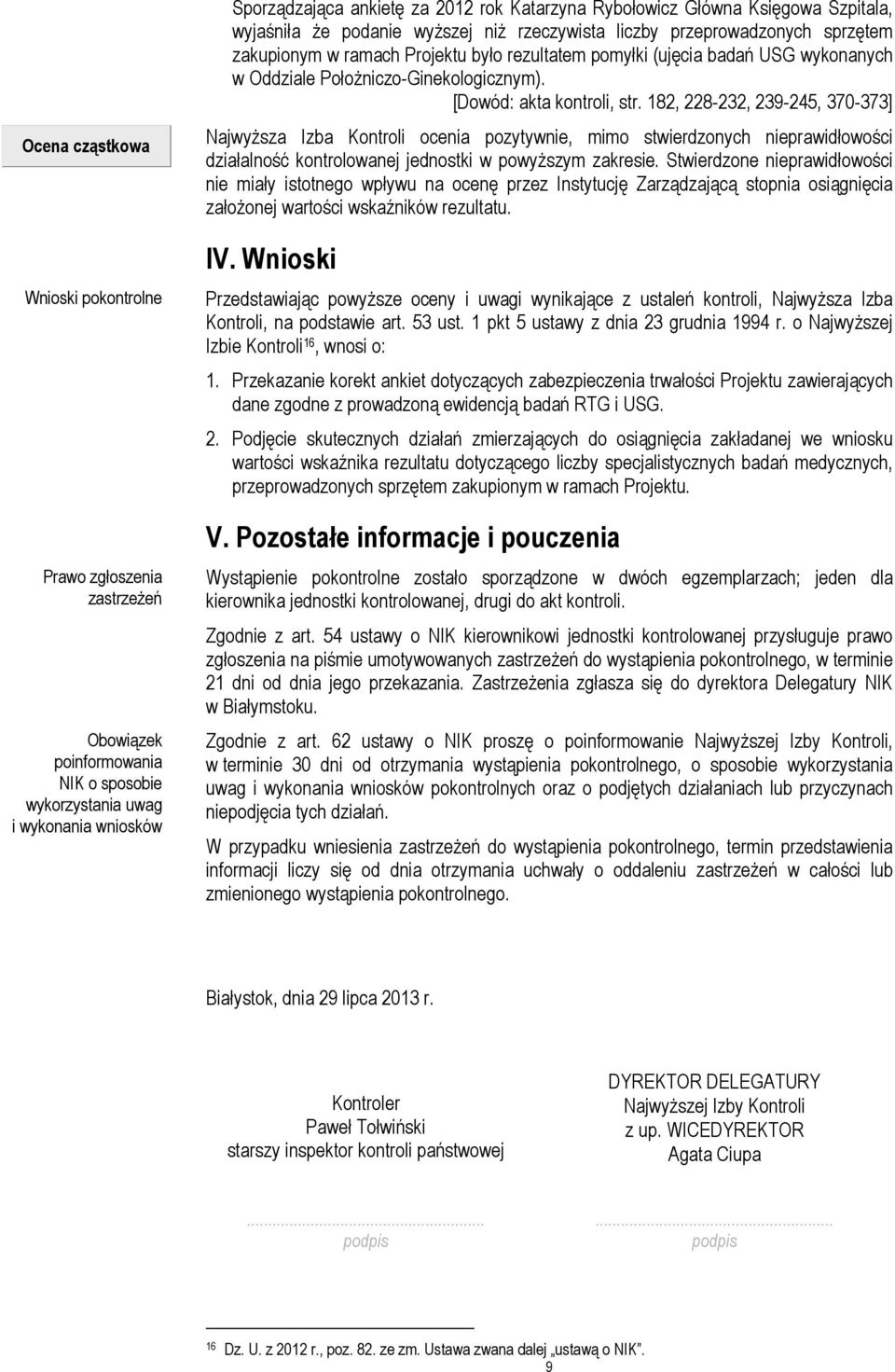 Położniczo-Ginekologicznym). [Dowód: akta kontroli, str.