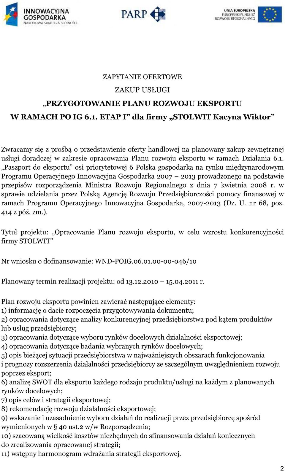 Działania 6.1.