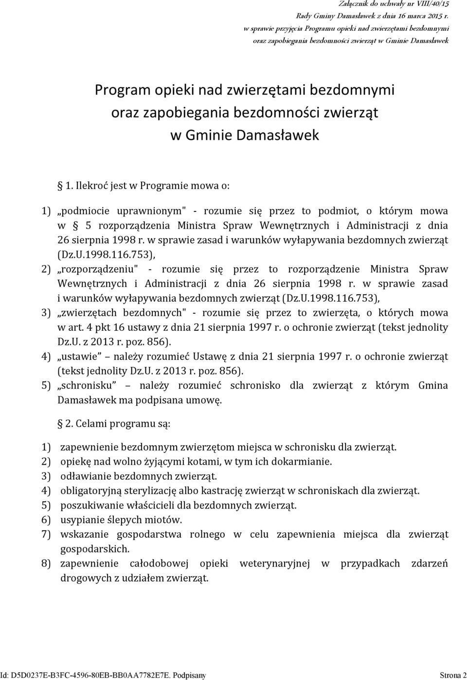 zwierząt w Gminie Damasławek 1.