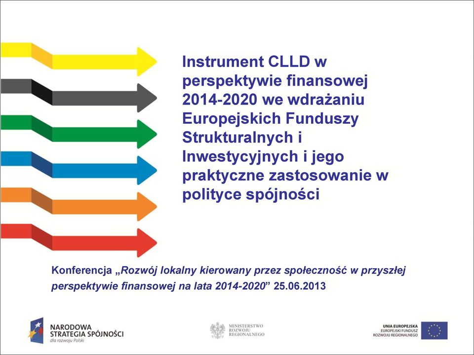 zastosowanie w polityce spójności Konferencja Rozwój lokalny kierowany