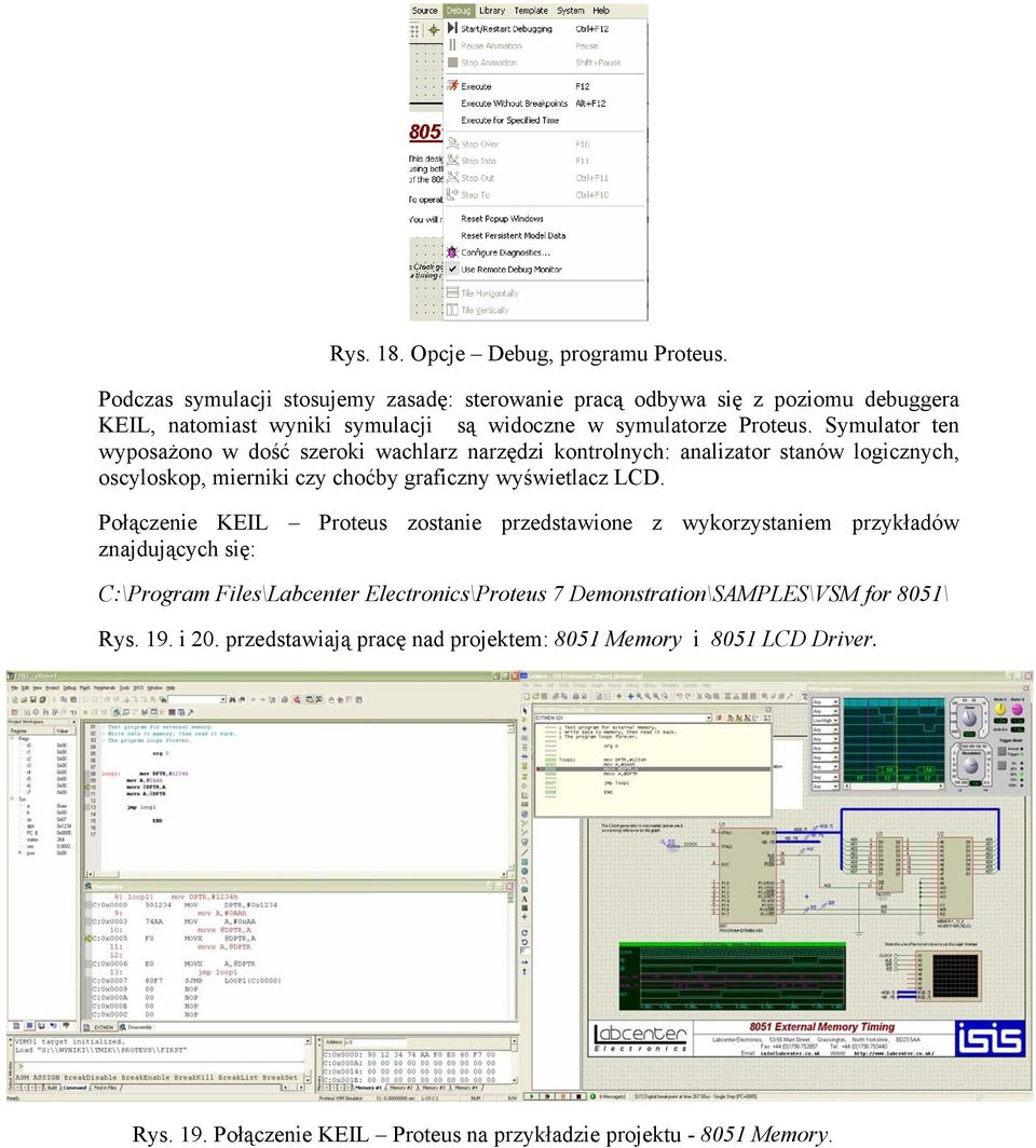 Symulator ten wyposażono w dość szeroki wachlarz narzędzi kontrolnych: analizator stanów logicznych, oscyloskop, mierniki czy choćby graficzny wyświetlacz LCD.