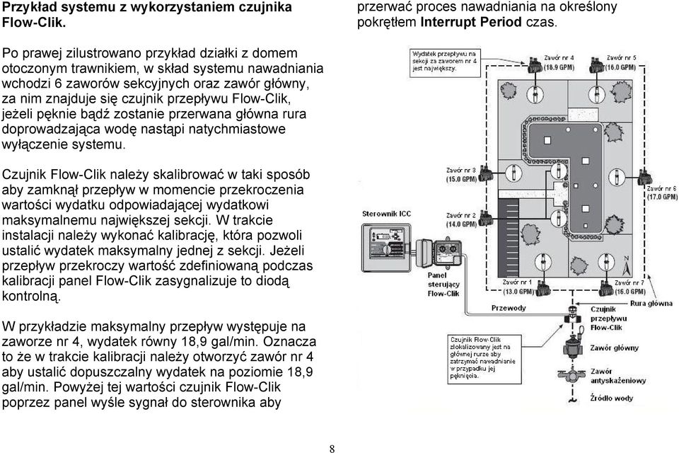 jeżeli pęknie bądź zostanie przerwana główna rura doprowadzająca wodę nastąpi natychmiastowe wyłączenie systemu.