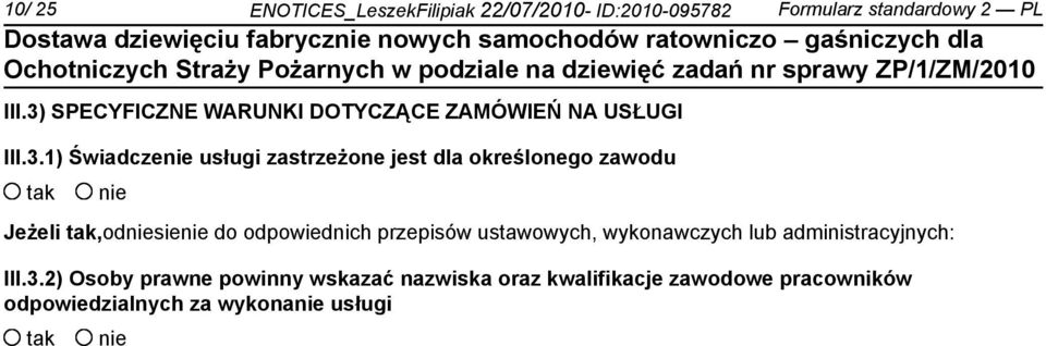 określonego zawodu Jeżeli,odsie do odpowiednich przepisów ustawowych, wykonawczych lub