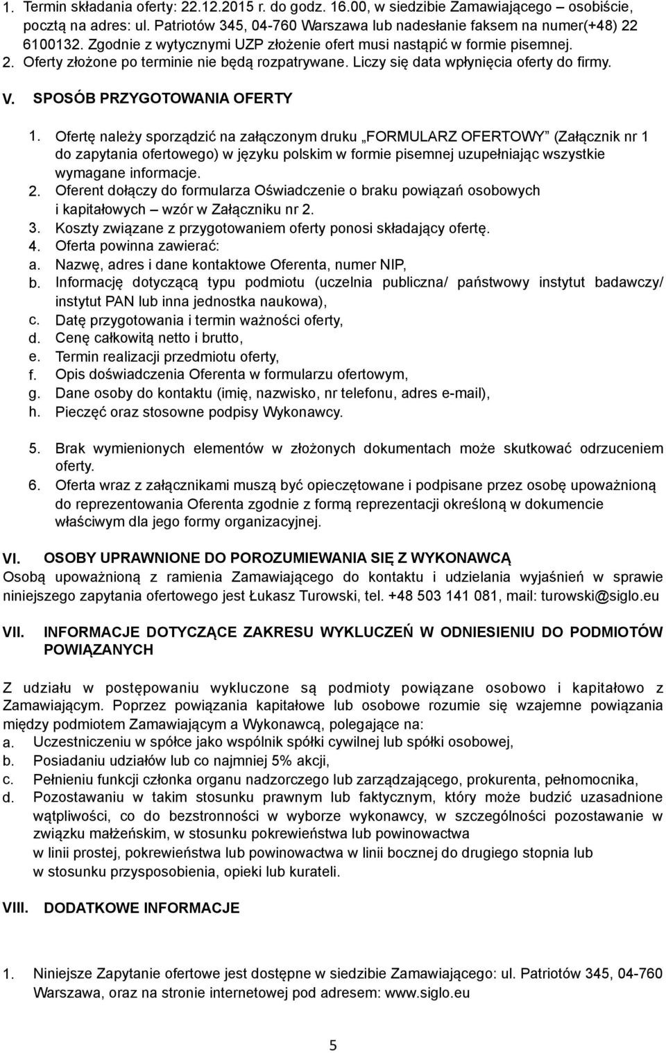 SPOSÓB PRZYGOTOWANIA OFERTY 1.