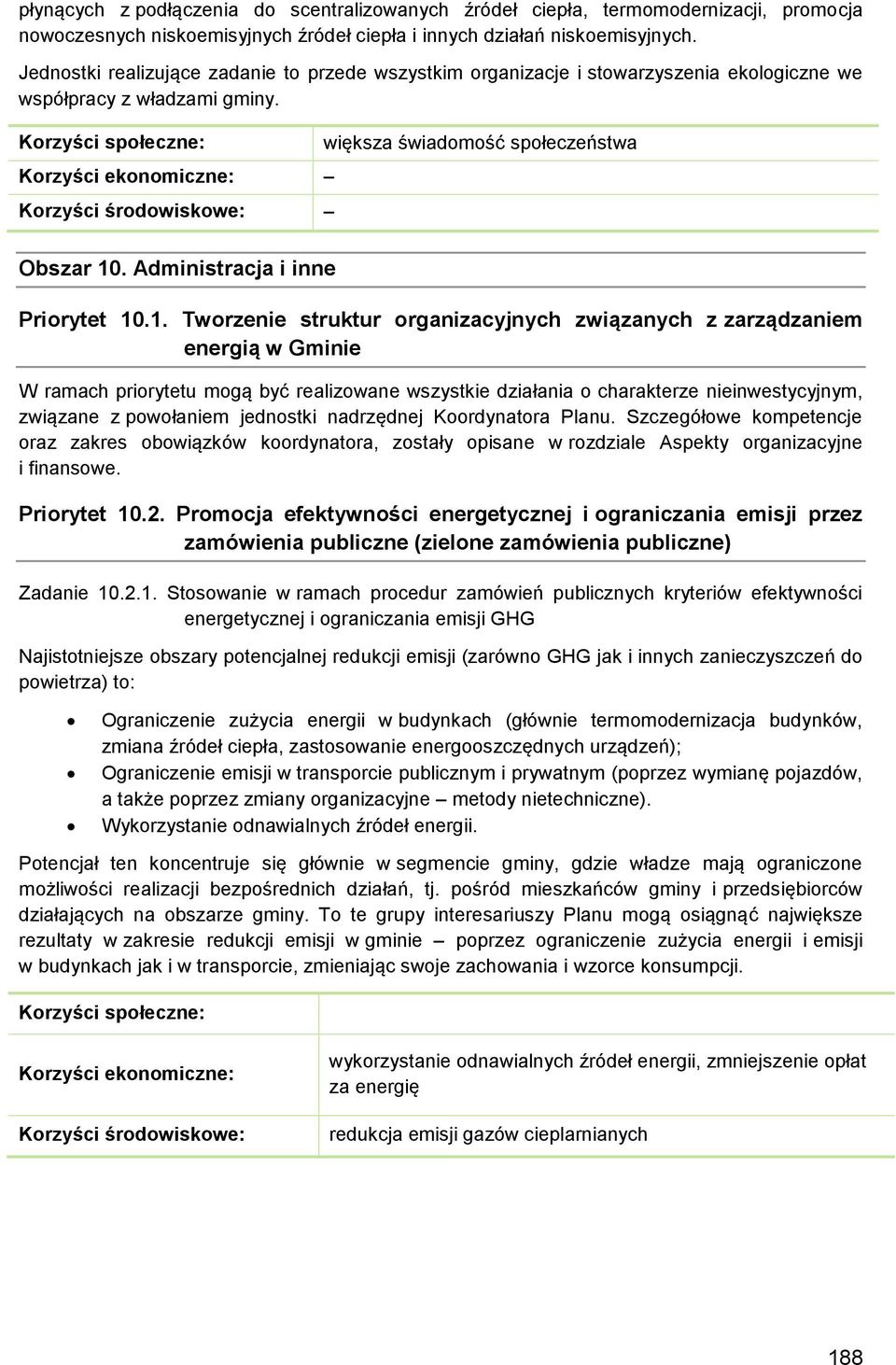 Administracja i inne Priorytet 10