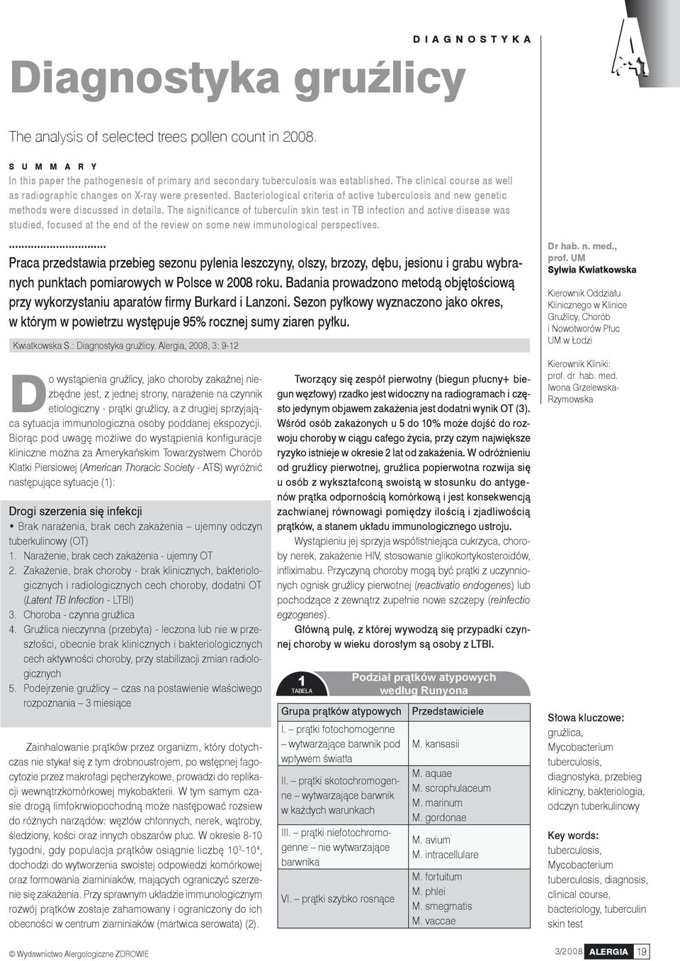 The significance of tuberculin skin test in TB infection and active disease was studied, focused at the end of the review on some new immunological perspectives.