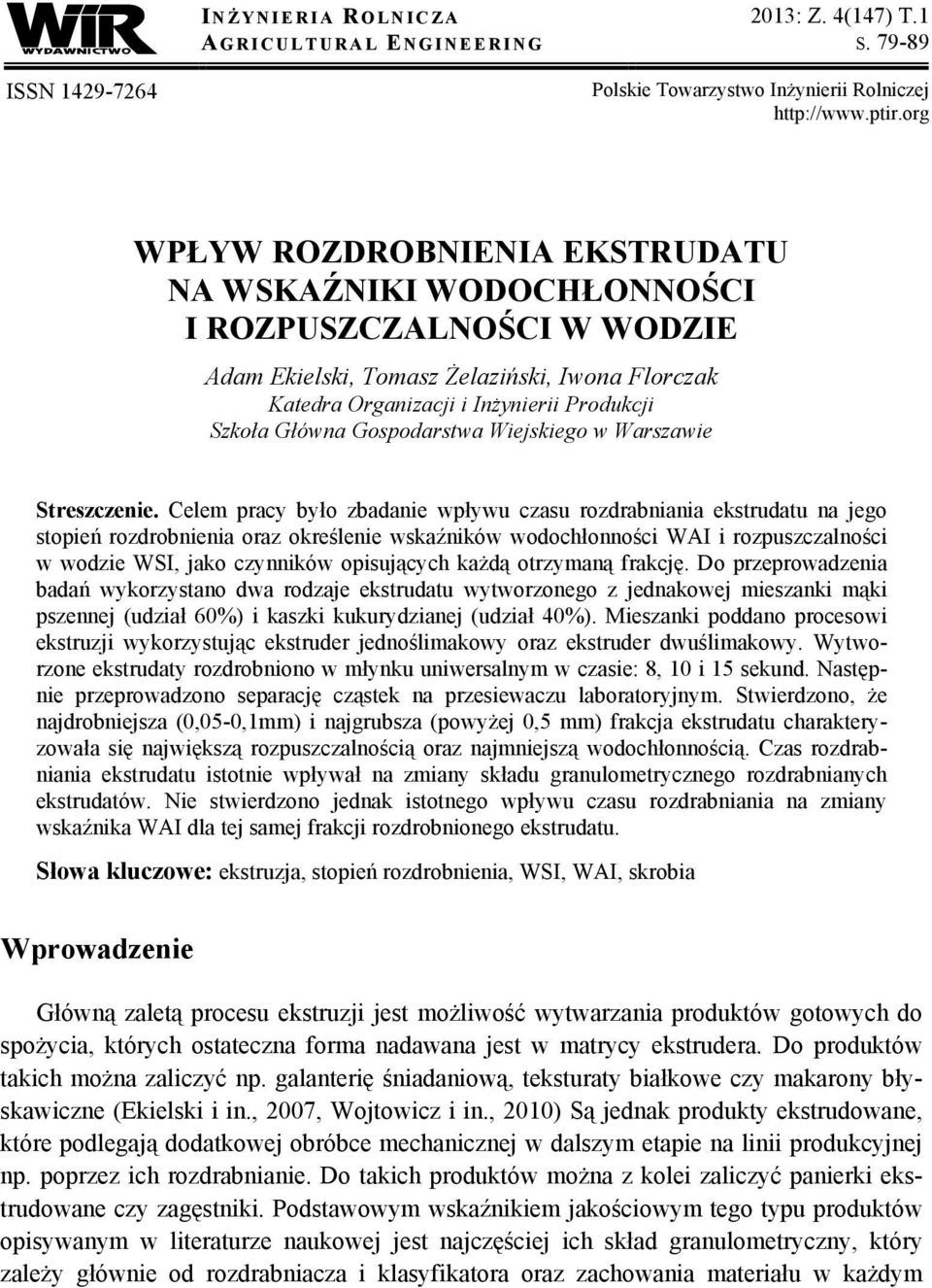 Gospodarstwa Wiejskiego w Warszawie Streszczenie.