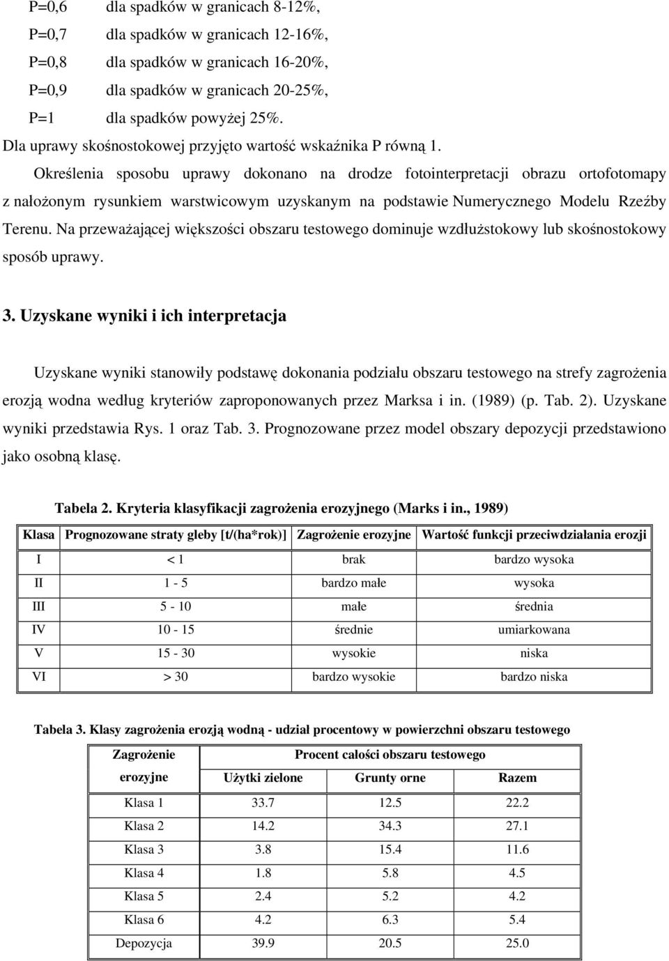 Określenia sposobu uprawy dokonano na drodze fotointerpretacji obrazu ortofotomapy z nałożonym rysunkiem warstwicowym uzyskanym na podstawie Numerycznego Modelu Rzeźby Terenu.