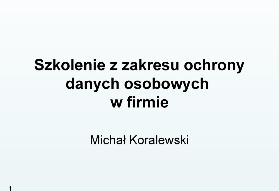 danych osobowych w