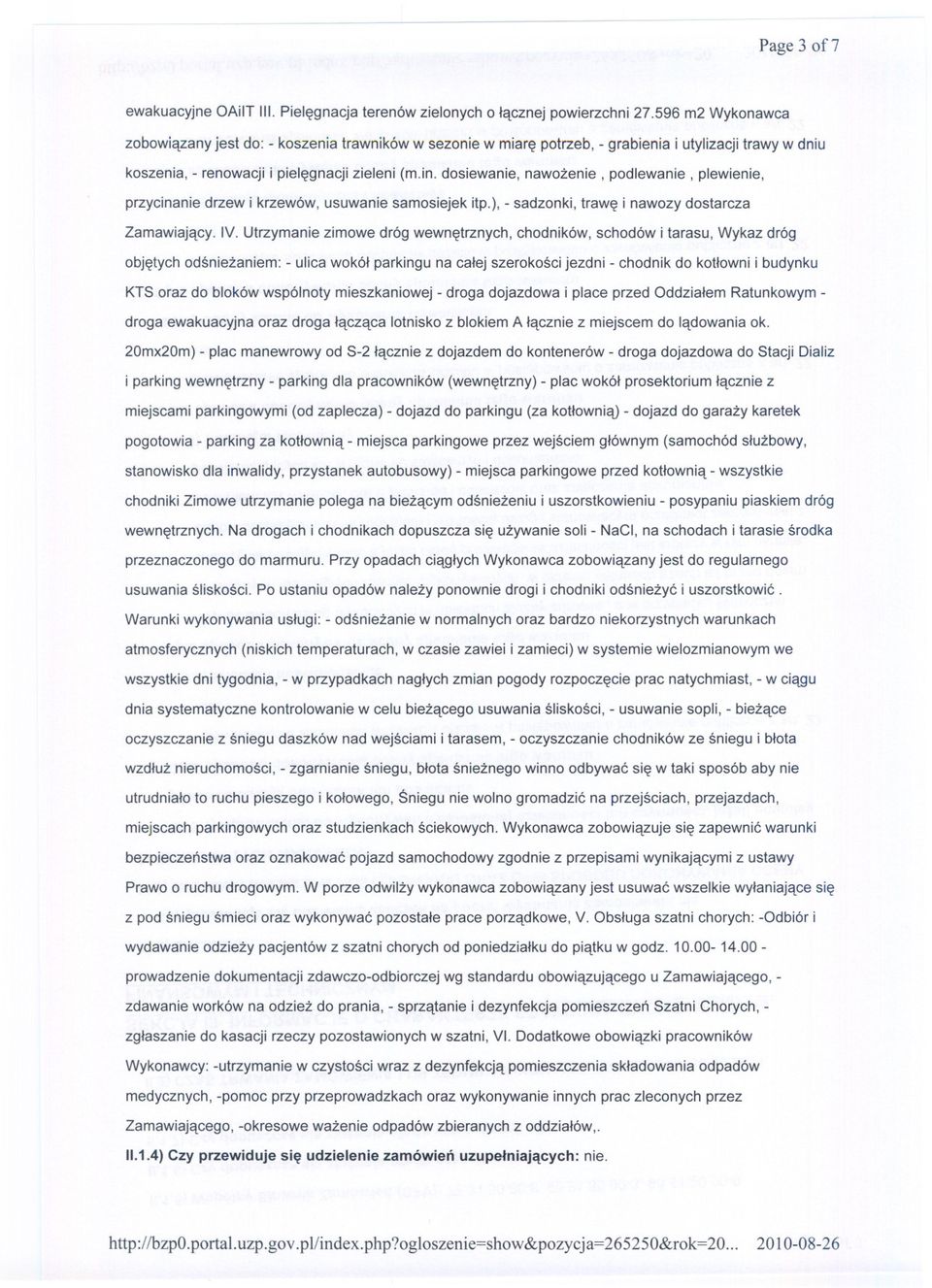 - sadzonki. trawe i nawozy dostarcza Zamawiajacy. IV.