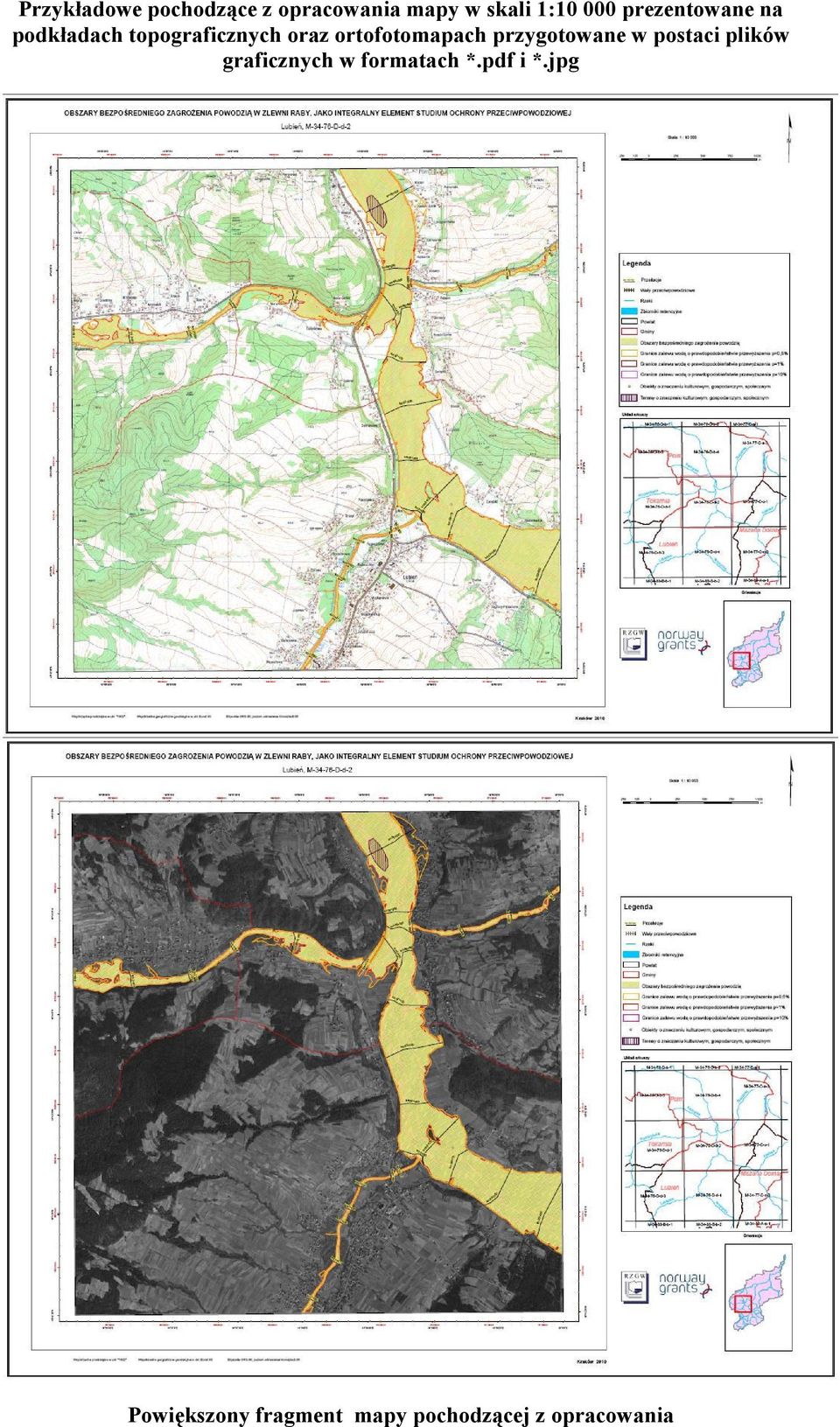 ortofotomapach przygotowane w postaci plików graficznych w