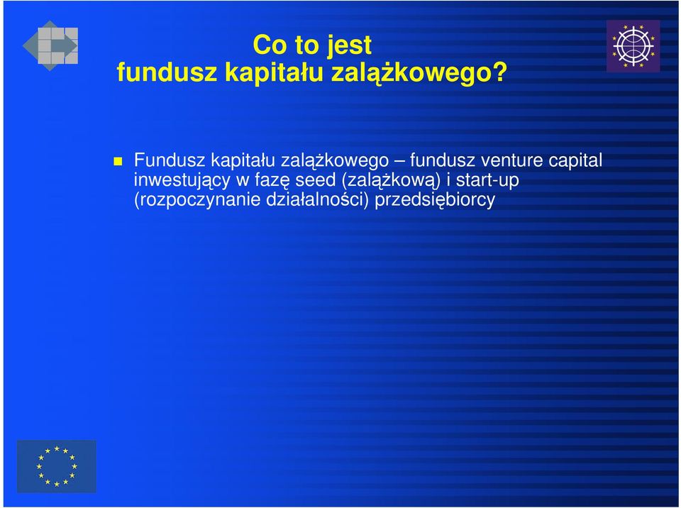 capital inwestujący w fazę seed (zalążkową) i