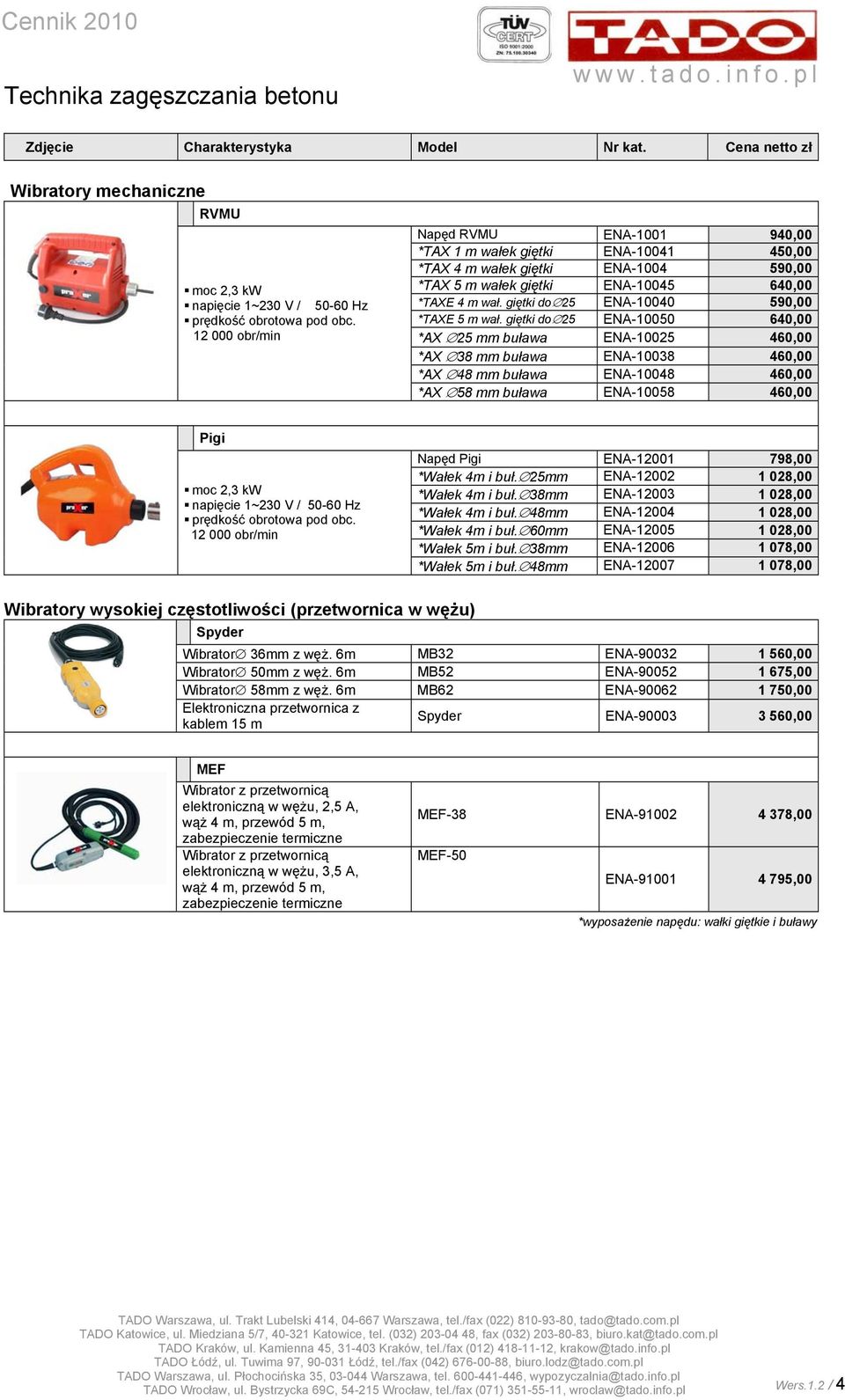 giętki do 25 ENA-10040 590,00 *TAXE 5 m wał.
