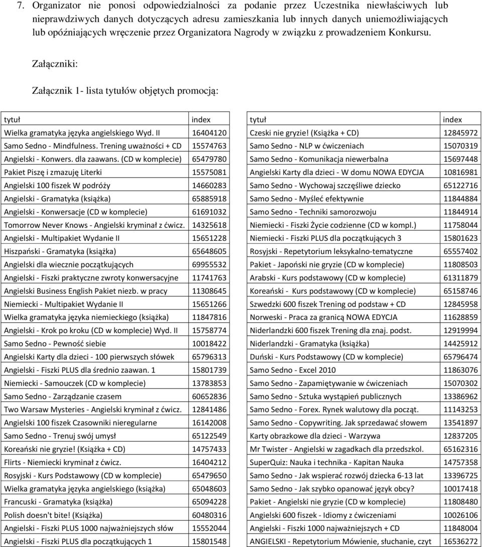 II 16404120 Czeski nie gryzie! (Książka + CD) 12845972 Samo Sedno - Mindfulness. Trening uważności + CD 15574763 Samo Sedno - NLP w ćwiczeniach 15070319 Angielski - Konwers. dla zaawans.