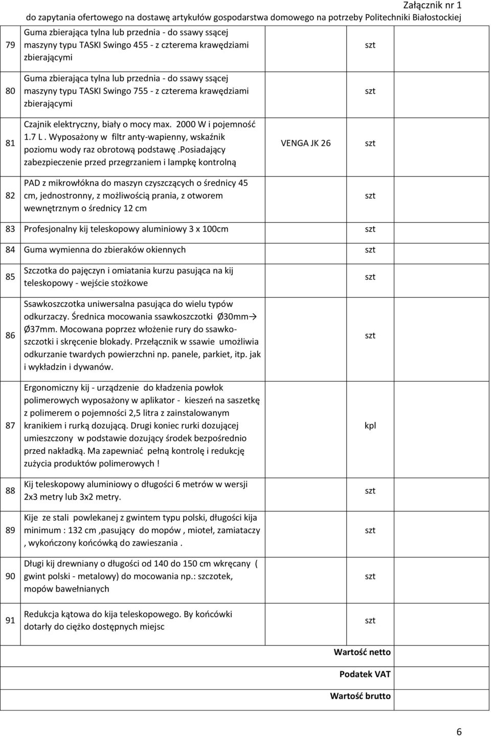 posiadający zabezpieczenie przed przegrzaniem i lampkę kontrolną VENGA JK 26 82 PAD z mikrowłókna do maszyn czyszczących o średnicy 45 cm, jednostronny, z możliwością prania, z otworem wewnętrznym o