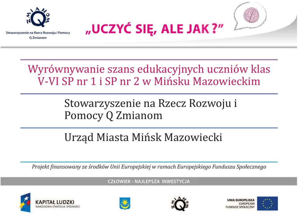 Zmianom Urząd Miasta Mińsk Mazowiecki Projekt finansowany ze