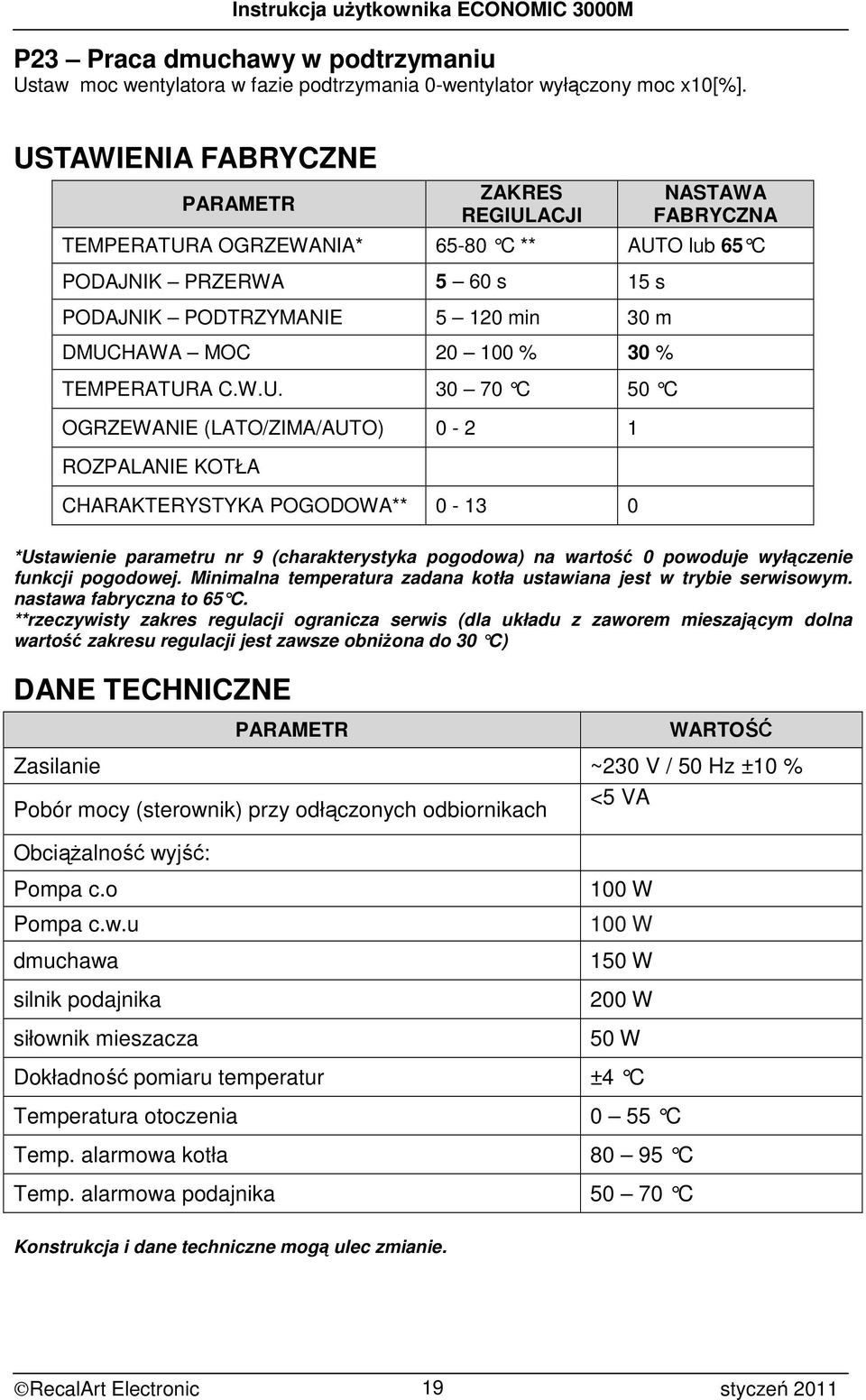 100 % 30 % TEMPERATUR